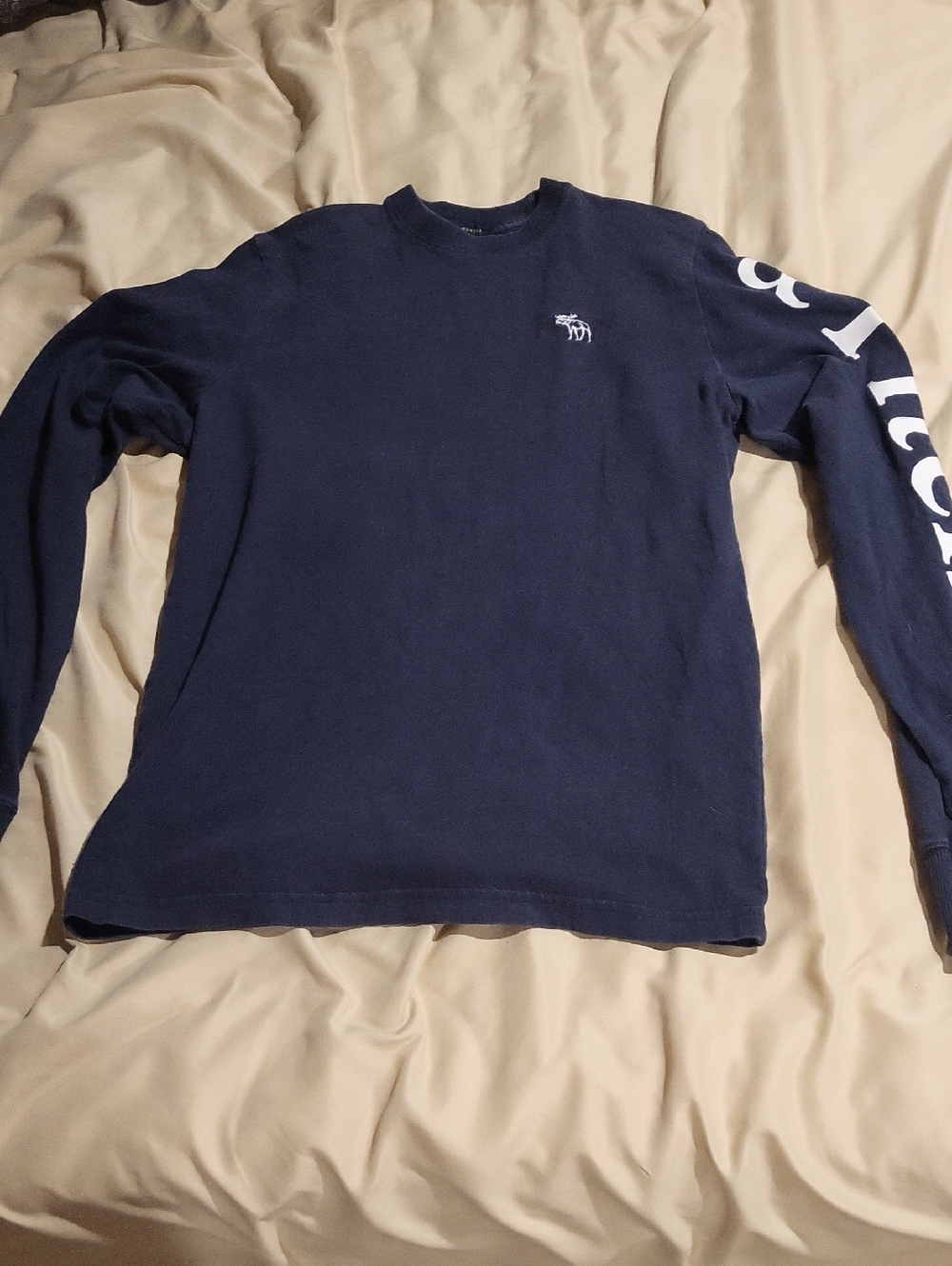 Abercrombie & Fitch Navy Long Sleeve Logo Tee